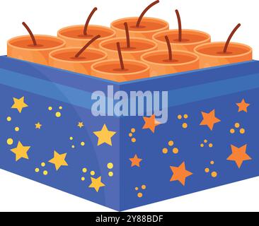 Box with fireworks on white background Stock Vector Image & Art - Alamy