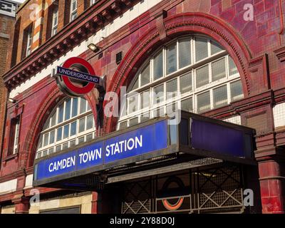 Camden Town underground station sign, London, UK Stock Photo