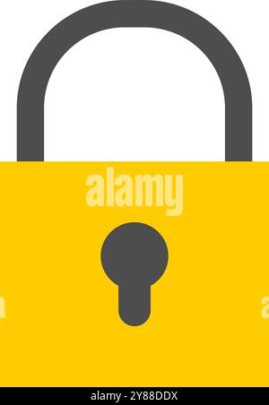 Simple yellow padlock icon. Minimalist yellow padlock icon. Stock Vector