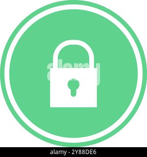 Green padlock icon. Green padlock button. Stock Vector
