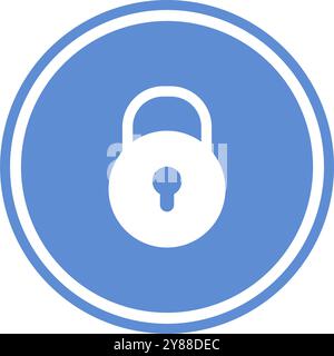 Blue padlock icon. Blue padlock button. Stock Vector