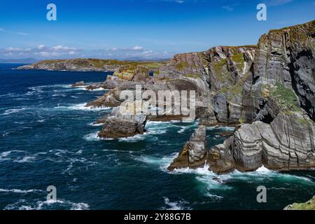Unique Coastal Rock Formations at Mizen Head Stock Photo
