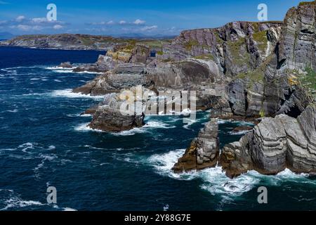 Unique Coastal Rock Formations at Mizen Head Stock Photo