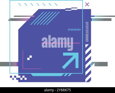Futuristic frame. Empty message box in high tech style isolated on white background Stock Vector