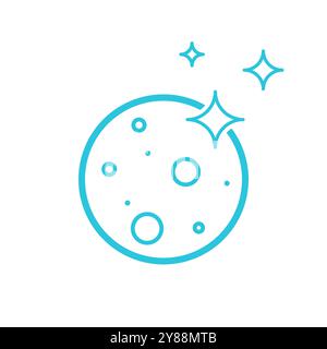 Bright full moon icon. Isolated on white background. From blue icon set Stock Vector