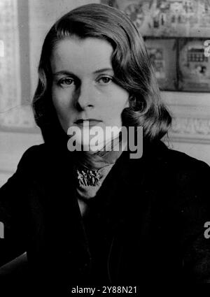 Miss Clarissa Spencer-Churchill, niece of the Prime Minister, who will marry Mr. Eden. April 11, 1947. Stock Photo