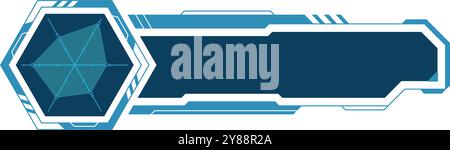 Hud callout banner. Empty blue cyber tech isolated on white background Stock Vector