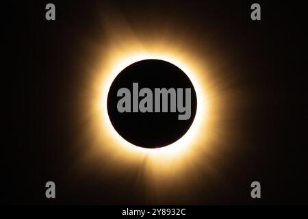 The solar eclipse of April 8, 2024, also known as the Great North American Eclipse, Stock Photo