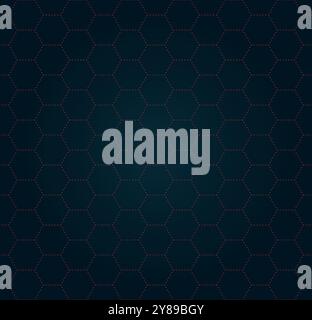 VR HUD futuristic interface hexagons grid. Hexagonal linear head up display seamless pattern. Digital UI cyber screen mesh. GUI hi tech visor hex background. FUI Sci Fi game honeycomb dashboard. Eps Stock Vector