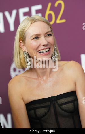 Naomi Watts at arrivals for The 62nd New York Film Festivals Red Carpet Premiere of THE FRIEND, Alice Tully Hall at Lincoln Center, New York, NY, October 03, 2024. Photo By: Kristin Callahan/Everett Collection Stock Photo