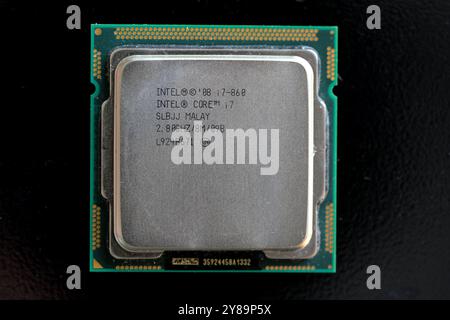 A modern die array of an Intel Core i7 CPU Stock Photo
