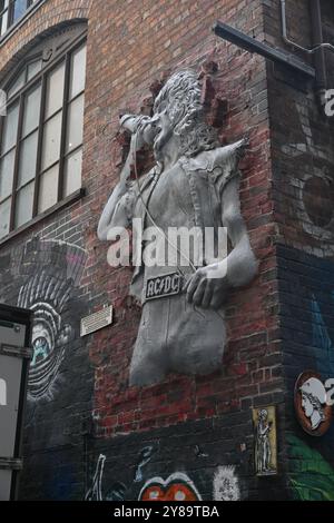 View of Bon Scott statue in AC DC lane in Melbourne, Australia Stock Photo