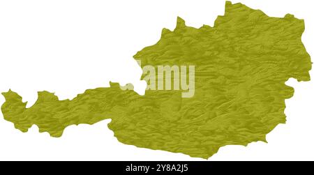Gold foil textured map of Austria, detailed and elegant design Stock Vector