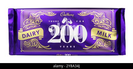 Cadbury 200 years anniversary 360g dairy milk chocolate bar Stock Photo