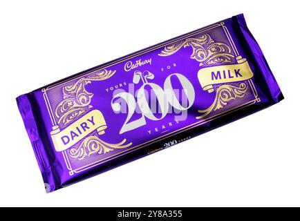 Cadbury 200 years anniversary 360g dairy milk chocolate bar Stock Photo