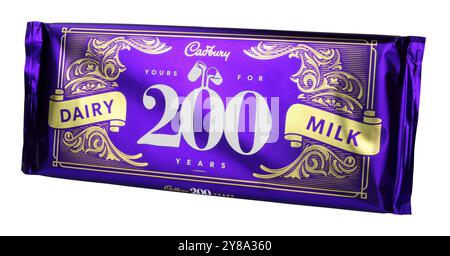 Cadbury 200 years anniversary 360g dairy milk chocolate bar Stock Photo