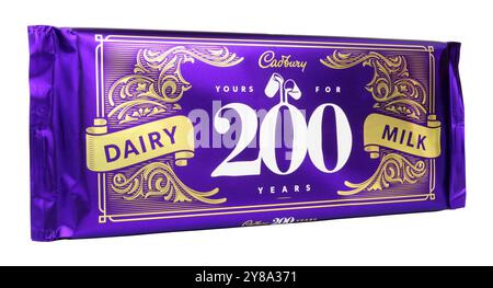 Cadbury 200 years anniversary 360g dairy milk chocolate bar Stock Photo