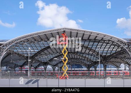 Renovation of the railway line on Cologne's Hohenzollern Bridge Stock Photo