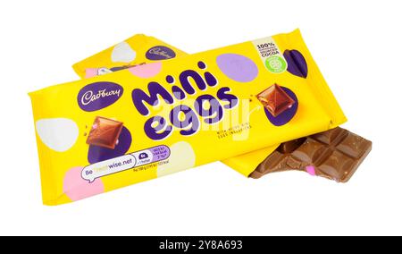 Cadbury mini eggs chocolate bar, milk chocolate with micro mini eggs inclusions Stock Photo