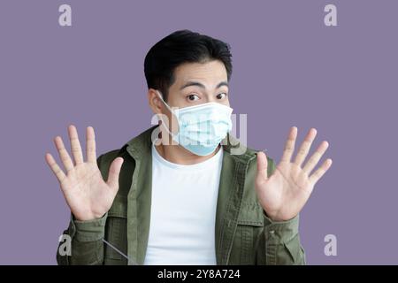 Young Man In Protective Mask Stock Photo