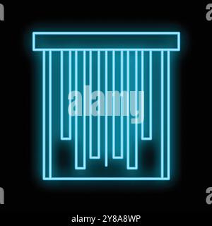 Glowing neon line barcode icon isolated on black background. Vector Stock Vector