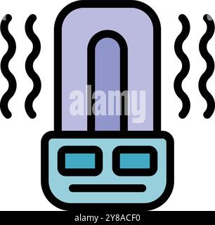 Electric heater is warming the room, making it cozy and comfortable Stock Vector