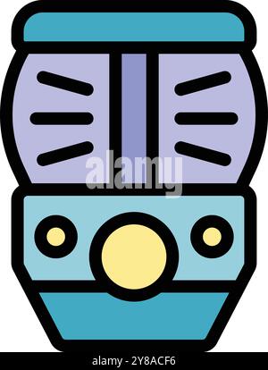Double boiler machine for melting chocolate and cooking icon, outline style Stock Vector