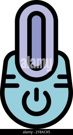 Icon of an electric mosquito repellent showing the power button, useful for illustrating the concept of keeping mosquitoes away Stock Vector