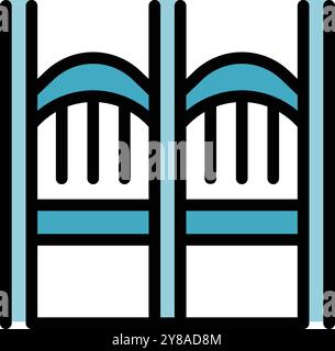 This vector icon of a modern double gate is perfect for projects related to home security and property protection Stock Vector