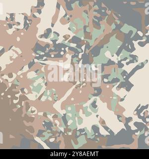 Vector Illustration Abstract Shapes Movement Geometric Fluid Design Intricate Multiple Colors Camouflage Stock Vector