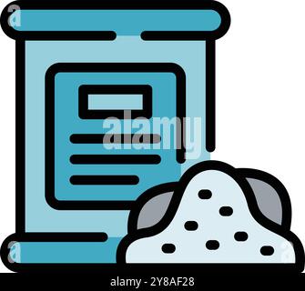 Laundry detergent box with powder heap for washing clothes, isolated on white background Stock Vector