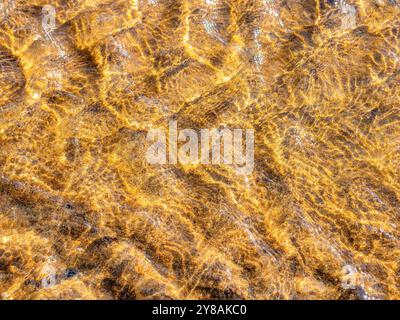 Rippling patterns of golden sand at Pett Level Beach Stock Photo