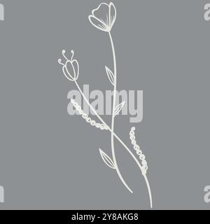 white floral elements vector illustration Stock Vector