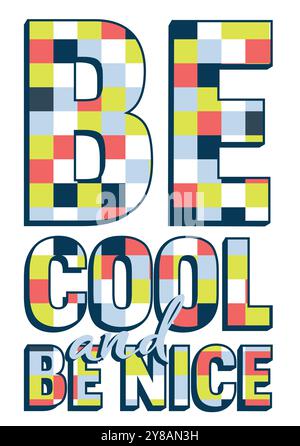 Bold typography with square pattern fill. Vector illustration. Stock Vector