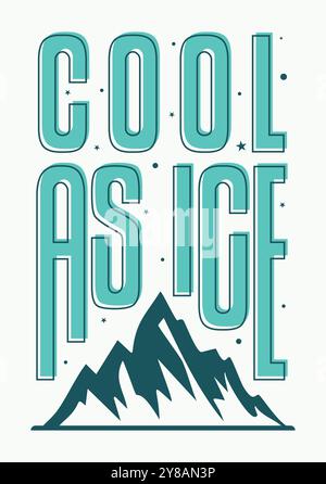 Bold typography in mint colour with an iceberg below the text. Vector illustration. Stock Vector