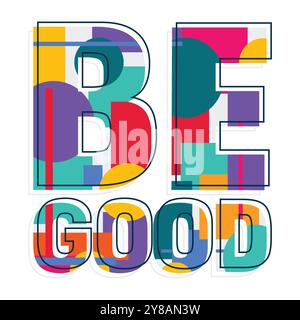 Shapes and text. Colourful typography. Modern design. Geometric shapes background. Random shapes pattern. Decorative greeting card design. Stock Vector