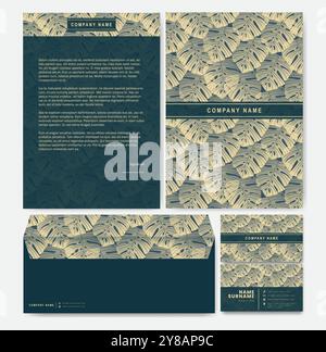 Classic stationery business identity template design. Brochure, flyer Digital Communication report vector. Corporate identity business set. Modern sta Stock Vector
