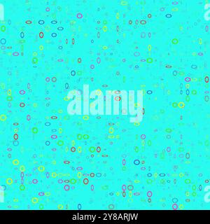 Seamless background from multi-colored rings on a cyan background. Circles multi-colored abstraction. Rings for texture. Stock Photo