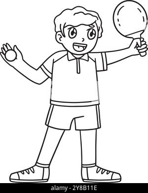 Coloring Activity For Table Tennis Racket Table Tennis Isolated Coloring Page for Kids Stock Vector Image & Art ...
