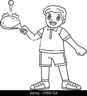 Coloring Activity For Table Tennis Racket Table Tennis Isolated Coloring Page for Kids Stock Vector Image & Art ...