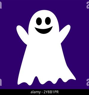 happy cartoon ghost . Happy Halloween. Cute cartoon spooky character. Vector illustration Stock Vector