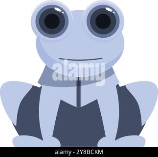 Cartoon frog with big eyes is wearing a suit and sitting down Stock Vector