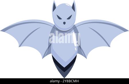 Cartoon grey bat spreading its wings, a perfect illustration for halloween projects Stock Vector