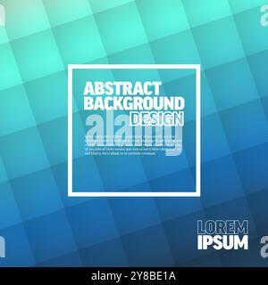 Abstract background made from cool color squares in gradient from light green to dark blue with place for your text or any other content. Banner flyer Stock Vector