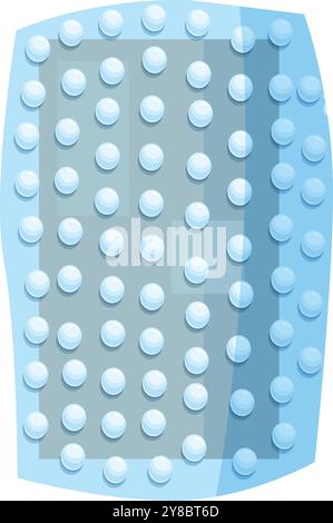 Blue bubble wrap protecting a fragile package during shipping to ensure safe delivery Stock Vector