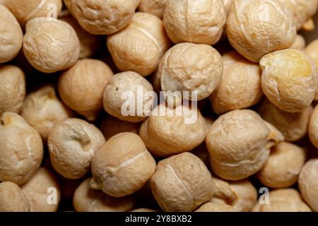 grains of chickpeas, Egyptian pea. Bengal gram close up , texture , macro. Stock Photo