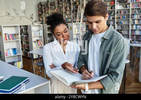 A dedicated teacher supports her young student as they navigate ...