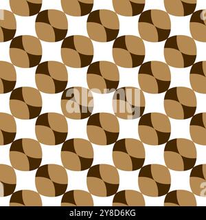 Seamless pattern with geometric motifs in 3 colors Stock Photo