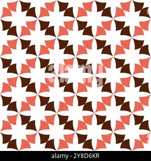 Seamless pattern with geometric motifs in 3 colors Stock Photo