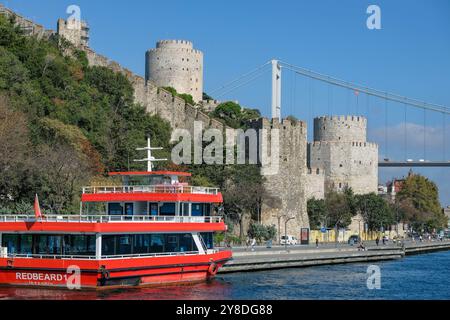 Istanbul, Turkey - September 27, 2024: Rumeli Fortress is a medieval Ottoman fortress located in Istanbul, Turkey. Stock Photo